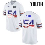 Youth Florida Gators #54 Khairi Clark NCAA Nike White USA Flag Fashion Authentic Stitched College Football Jersey UMG6762RA